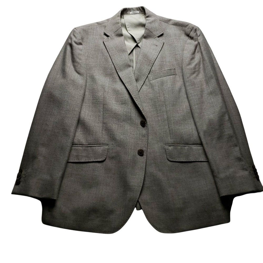 Joseph Abboud Sport Coat Mens 44R Tan Wool Silk Linen Modern Fit Blazer